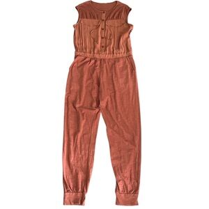 Sisley women’s terracotta sleeveless jumpsuit